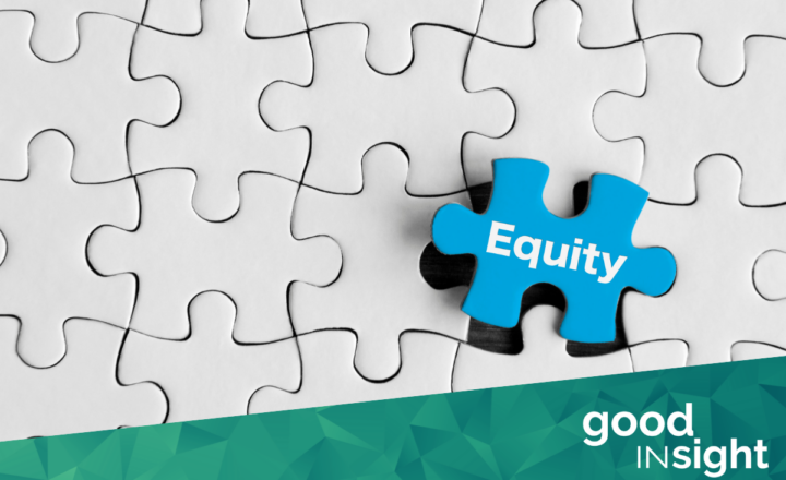 Picture of puzzle pieces with one popped out with the word "Equity" on it